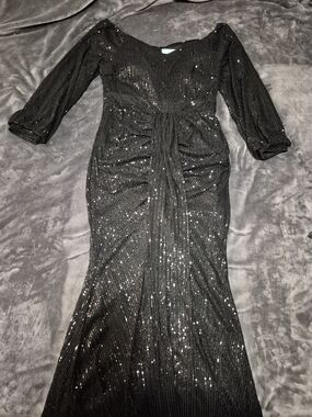 Formal Black Sequin Dress / Gown